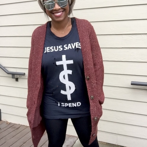 Rust V-Neck Chunky Knit Button Up Sweater Cardigan - Picture 4 of 6